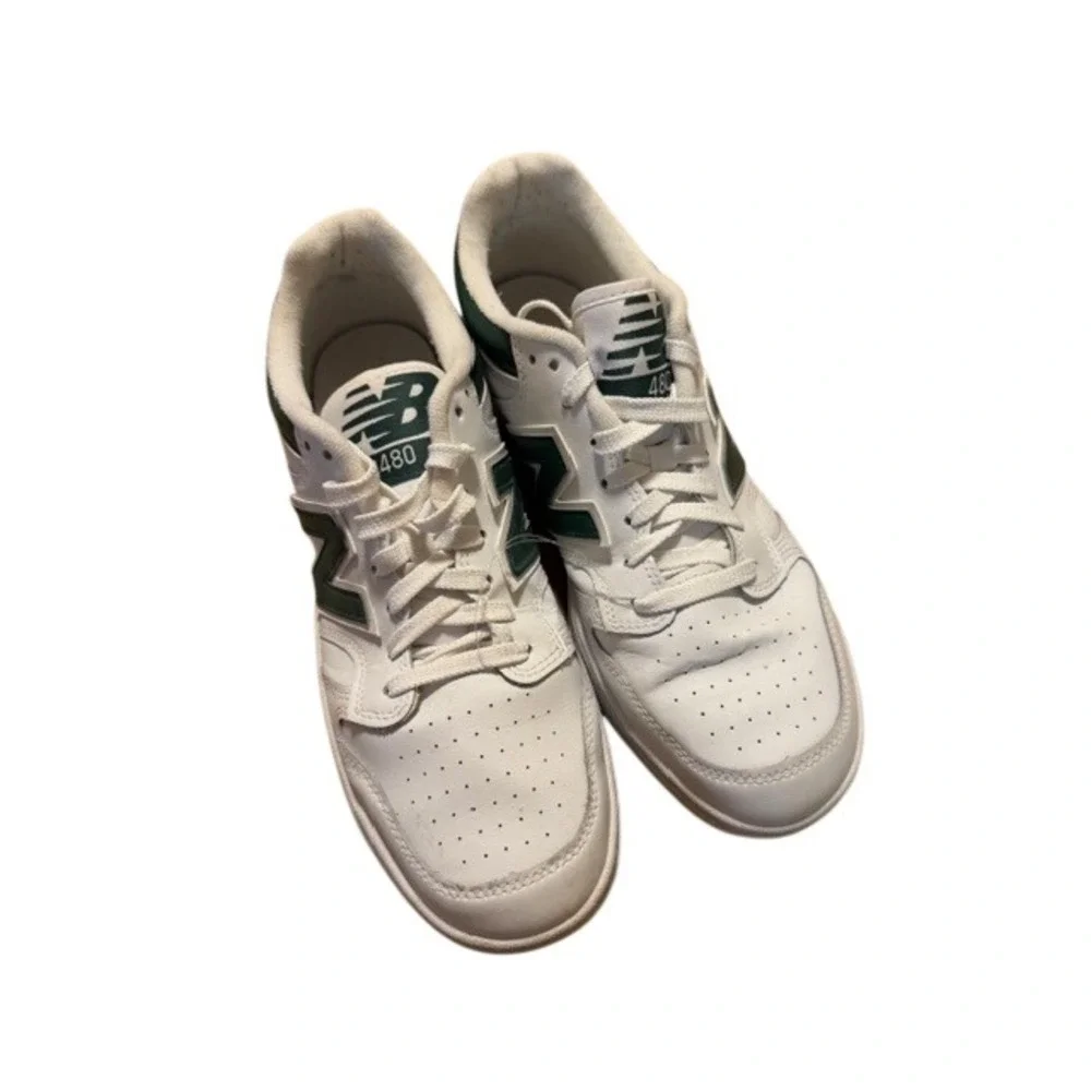 New Balance 480 Mens White Green Leather Low Top Sneakers Size‎ 10